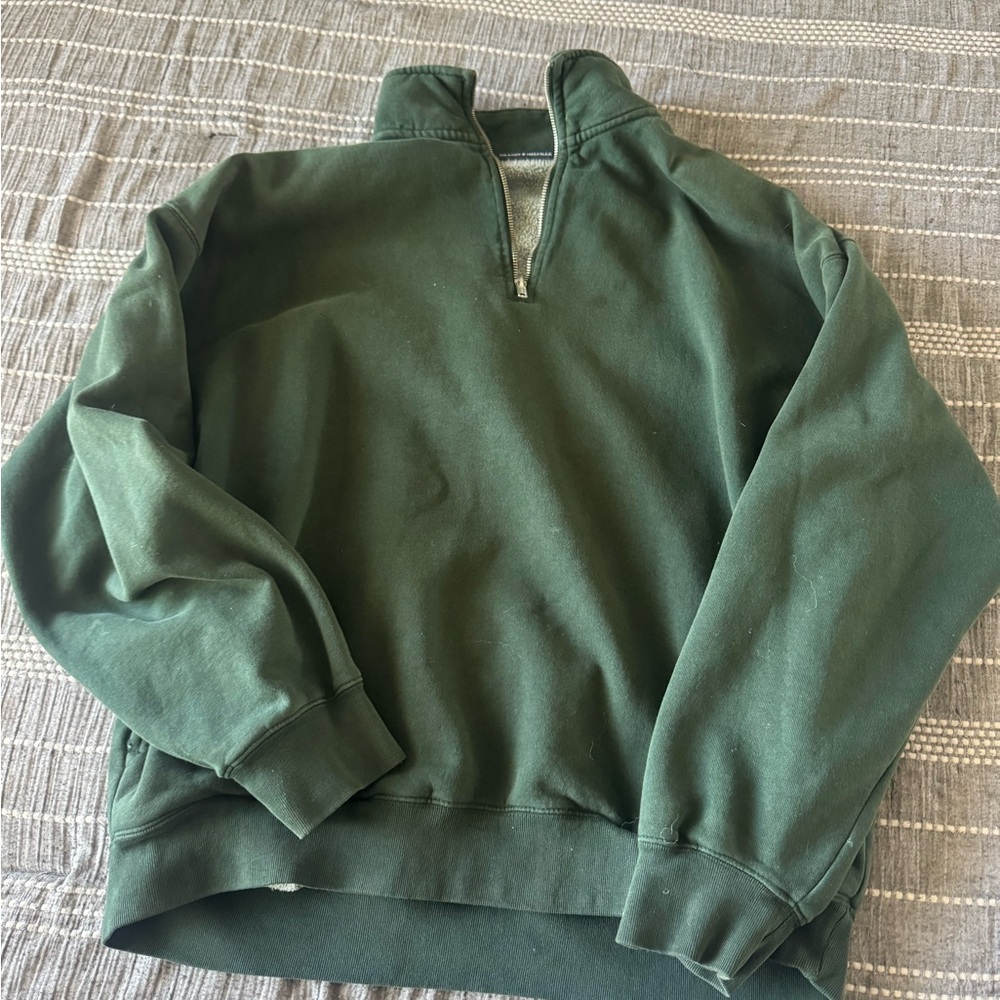 Brandy Melville Missy Half-Zip Sweatshirt – Forest Green